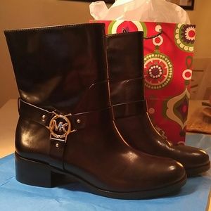 Michaels Kors Turner Leather Ankle Boots 7.5 M