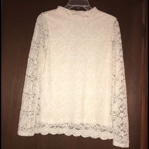 White long sleeve top (back see through)