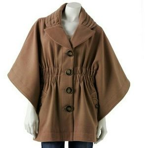Rewind Carmel Brown Poncho/ Cape Coat