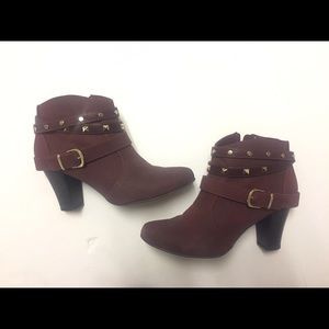 JLO Maroon Booties