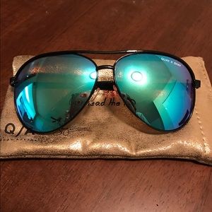 Quay by Shay Vivienne blue mirrored sunglasses