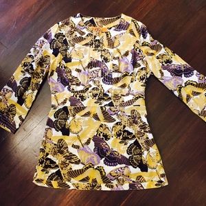 Tory Burch Butterfly print silk blouse sz12