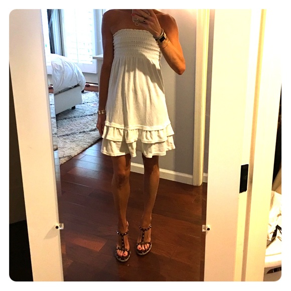 Strapless terry cloth dress