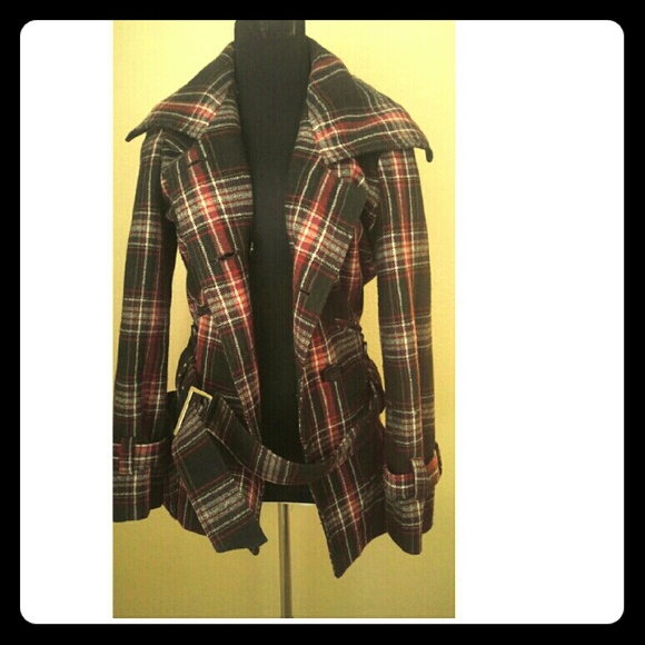 🌼Closeout Special🌼 PLAID BELTED PEACOAT M