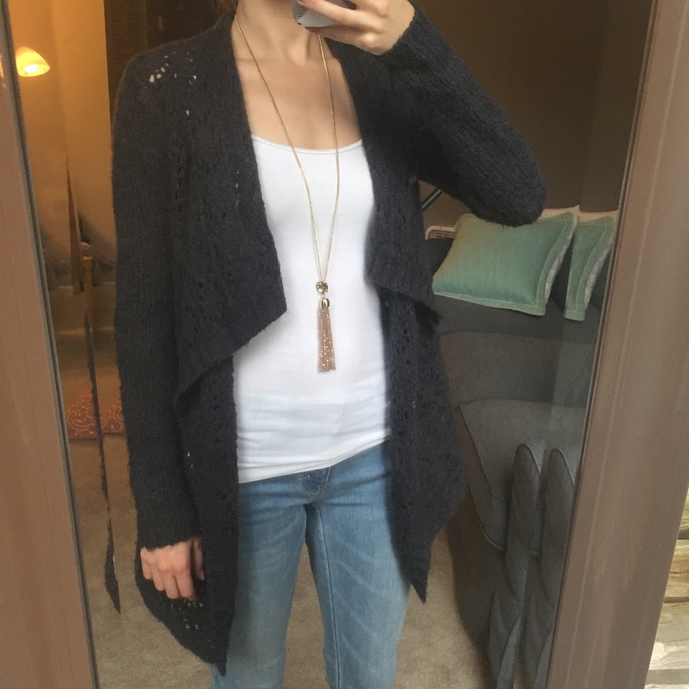 Loft grey open sweater