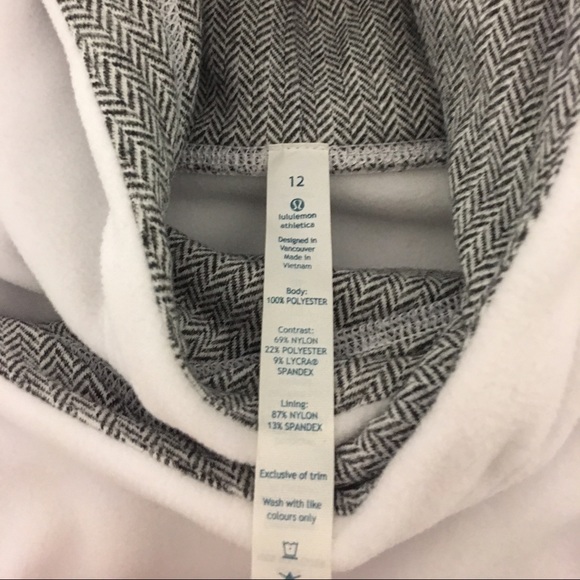Lululemon White Fleece with Gray Herringbone Trim
