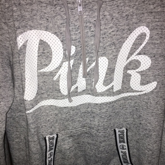 Grey and white Pink hoodie