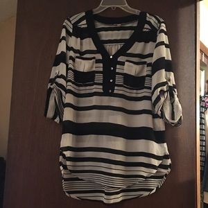 Black and white blouse