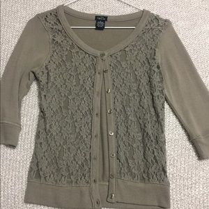 Tan Lace Cardigan