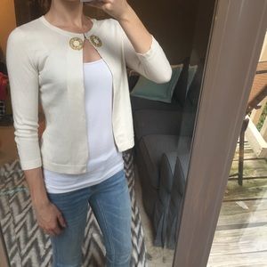 Loft cream cardigan with gold detail