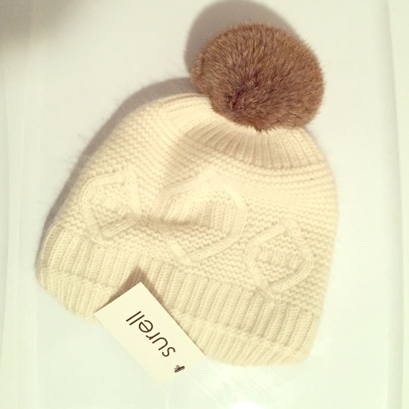 Surell NWT real rabbit fur hat - one size