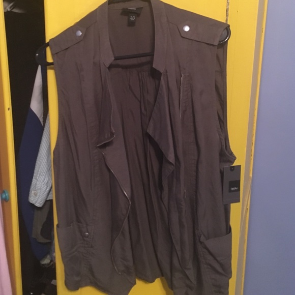 Dark greenish-gray utility style vest