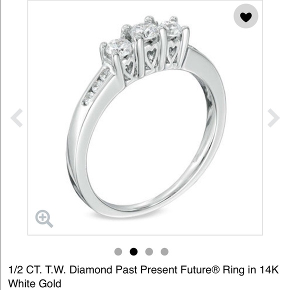 1/2 CT 14K White Gold engagement ring - Picture 2 of 3