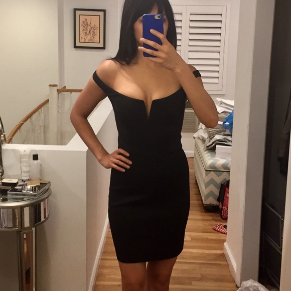 SHAKUHACHI Off-shoulder scuba cocktail dress