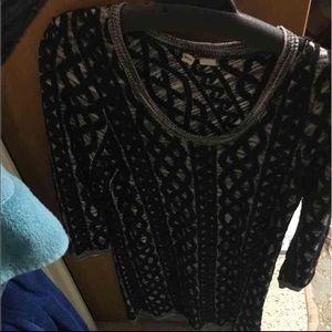 Anthropologie Black and White Sweater Dress