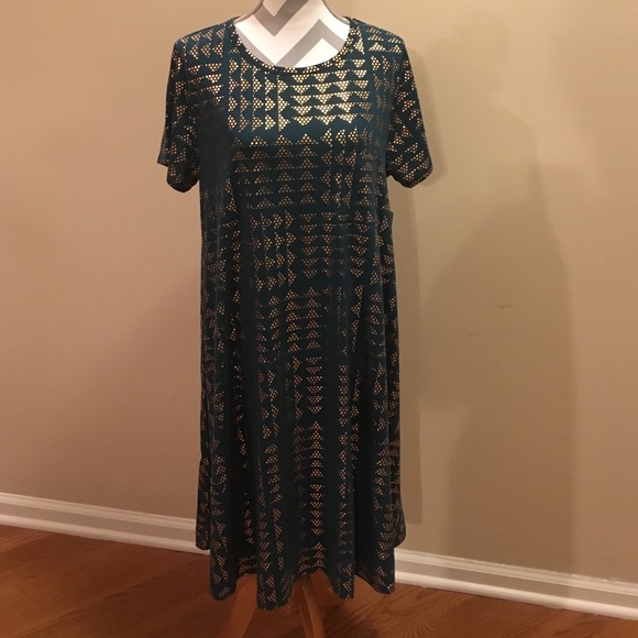 LuLaRoe Dresses & Skirts - LuLaRoe Elegant Teal and Rose gold Carly ✨