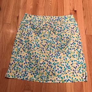 Teal and yellow cotton skirt