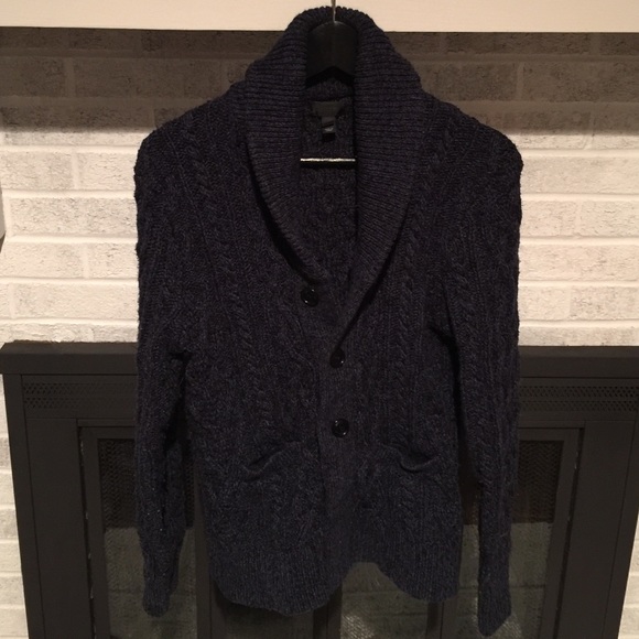Navy & Black cable knit cardigan