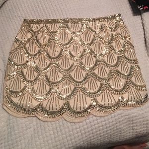 Sequinned mini skirt