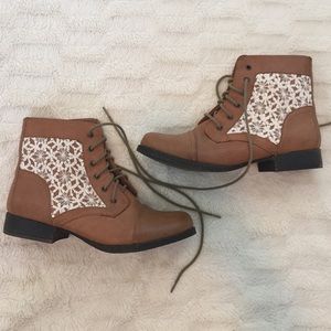 Brown Lace-Up Madden Girl Booties