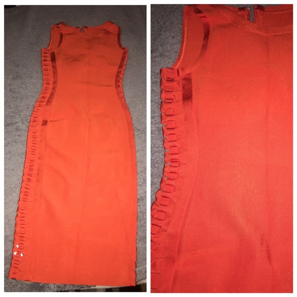 🆕✨Orange Side Cut-outs Bandage Dress✨🆕 - Picture 3 of 4