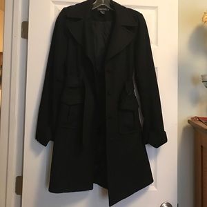 Black long pea coat