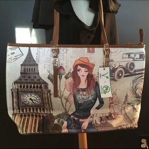 Tote brand NEW with image of a girl in London!