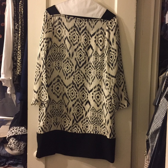 Zara Printed Black and Ivory Dress