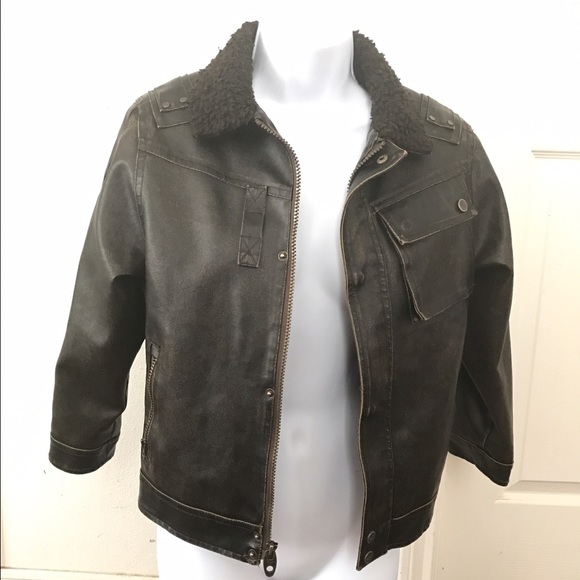 Leather distressed jacket Sz 7
