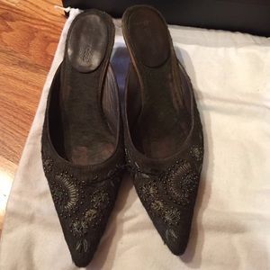 Sergio Rossi Shoes - Sergio Rossi beaded pony dark green kitten heels Sergio Rossi Shoes - Sergio Rossi beaded pony dark green kitten heels