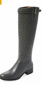 Renvy/ Guilt/ Off Saks Gray Quilted Leather boot