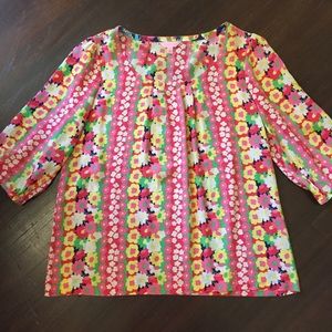 Lilly Pulitzer Silk Blouse sz L