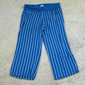 OLD NAVY linen striped pants w/ foldover waist