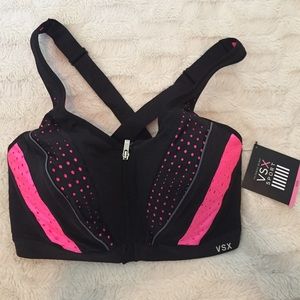 Black & Pink Victoria's Secret Knockout Sports Bra