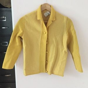 Stripped yellow button up knit