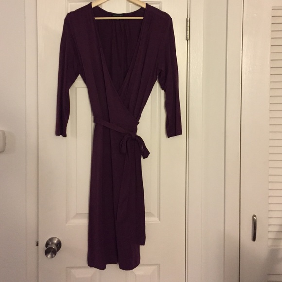 Plum wrap dress from Banana Republic