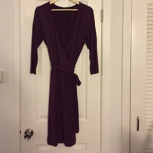 Plum wrap dress from Banana Republic