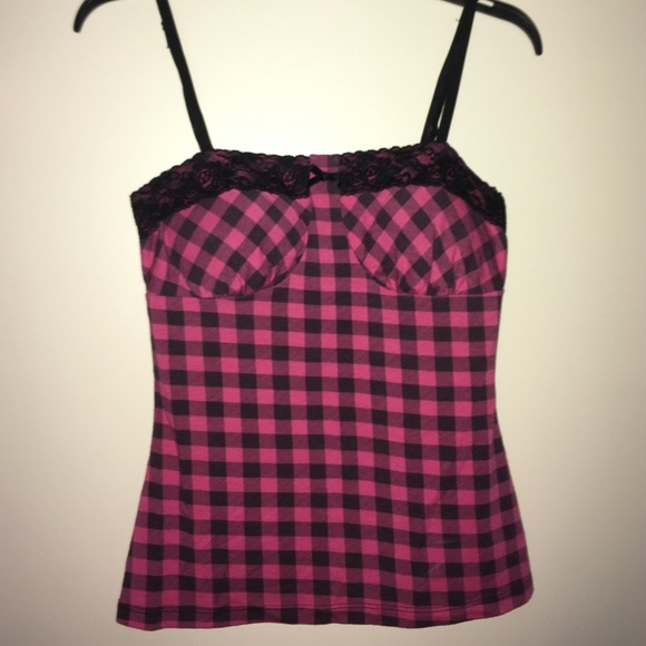 Pink plaid top size medium.