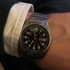 Vintage Seiko Pilot Watch with Black Face