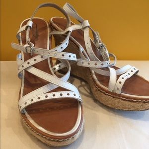 American Eagle Outfitters white wedge sandals
