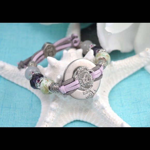 Hand Stamped Washer Adjustable Faux Suede Cord - Picture 1 of 1