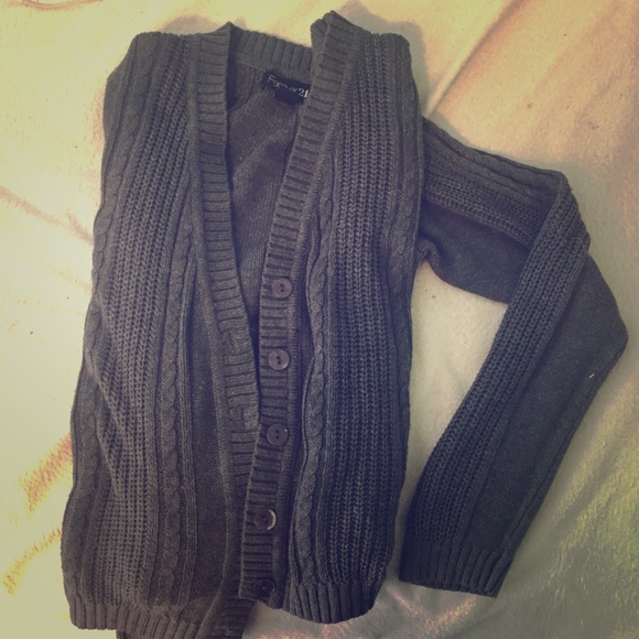 Grey button up sweater