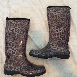 Cheetah Print Rain Boots