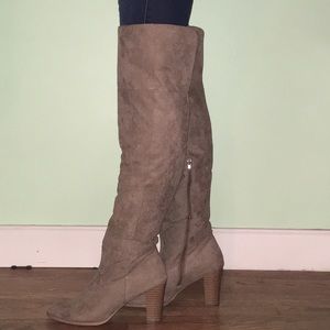 Kareena Over-the Knee Boots in Taupe