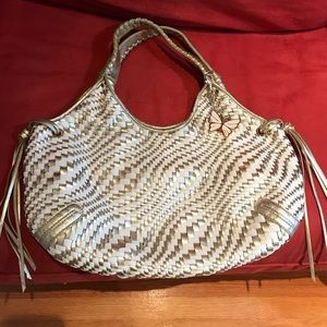 Bebe metallic woven butterfly bag
