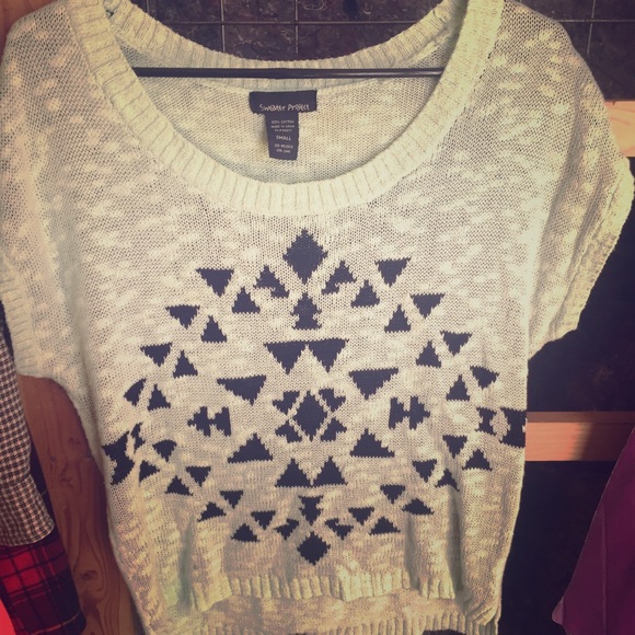 Blue sweater shirt.
