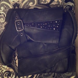 Black rhinestone Ankle Boots