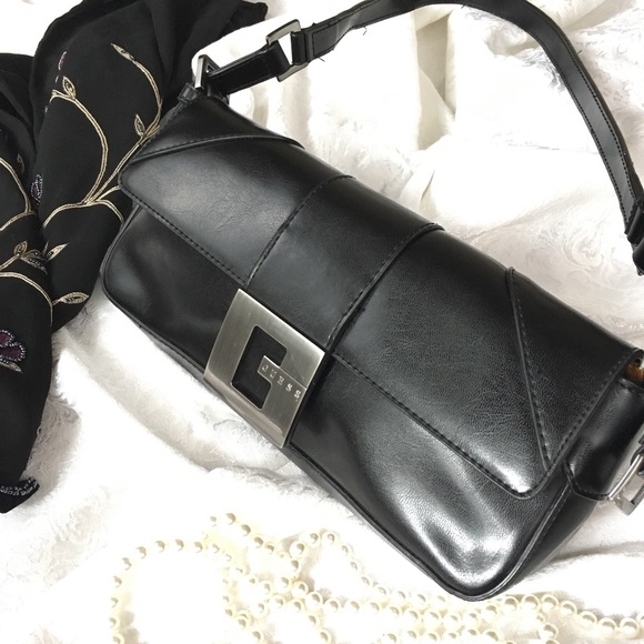 GUESS Black Small Handbag w/Magnetic Flap