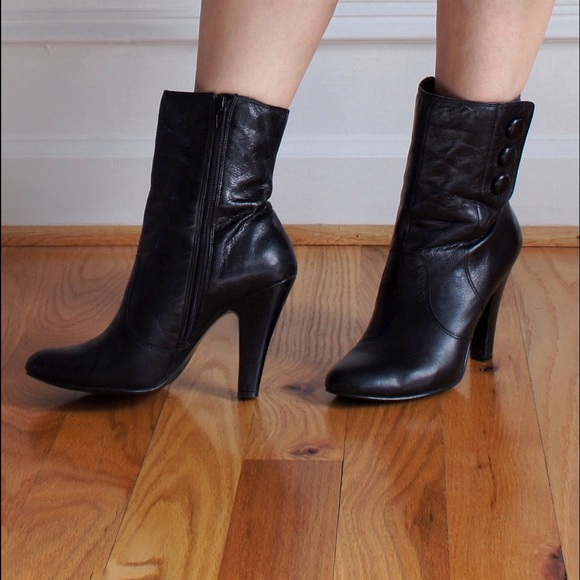 Nine West Shoes - Black Leather Ankle Boots