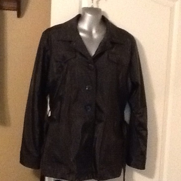 Black jacket with belt tie